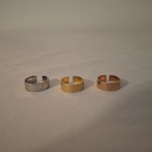 Milor Italy Gold, Silver, And Rose Gold Minimalist Toe Or Ear Rings Set